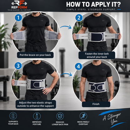 RepForm™ Back Support Set | Lumbar Belt & Cushion for Pain-Free Living