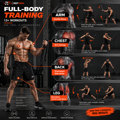 RepForm™ Battle Rope | Low-Impact, High-Intensity Home Gym Training