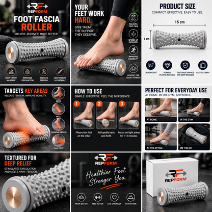 RepForm™ Foot Roller | Textured Deep Tissue Massage for Foot Comfort & Recovery