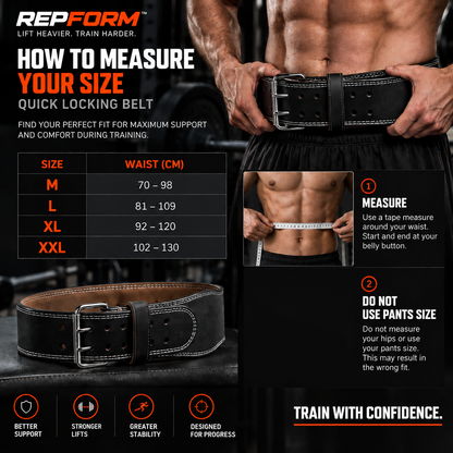 RepForm™ Gym Belt | Core & Lower Back Support for Lifts & Squats