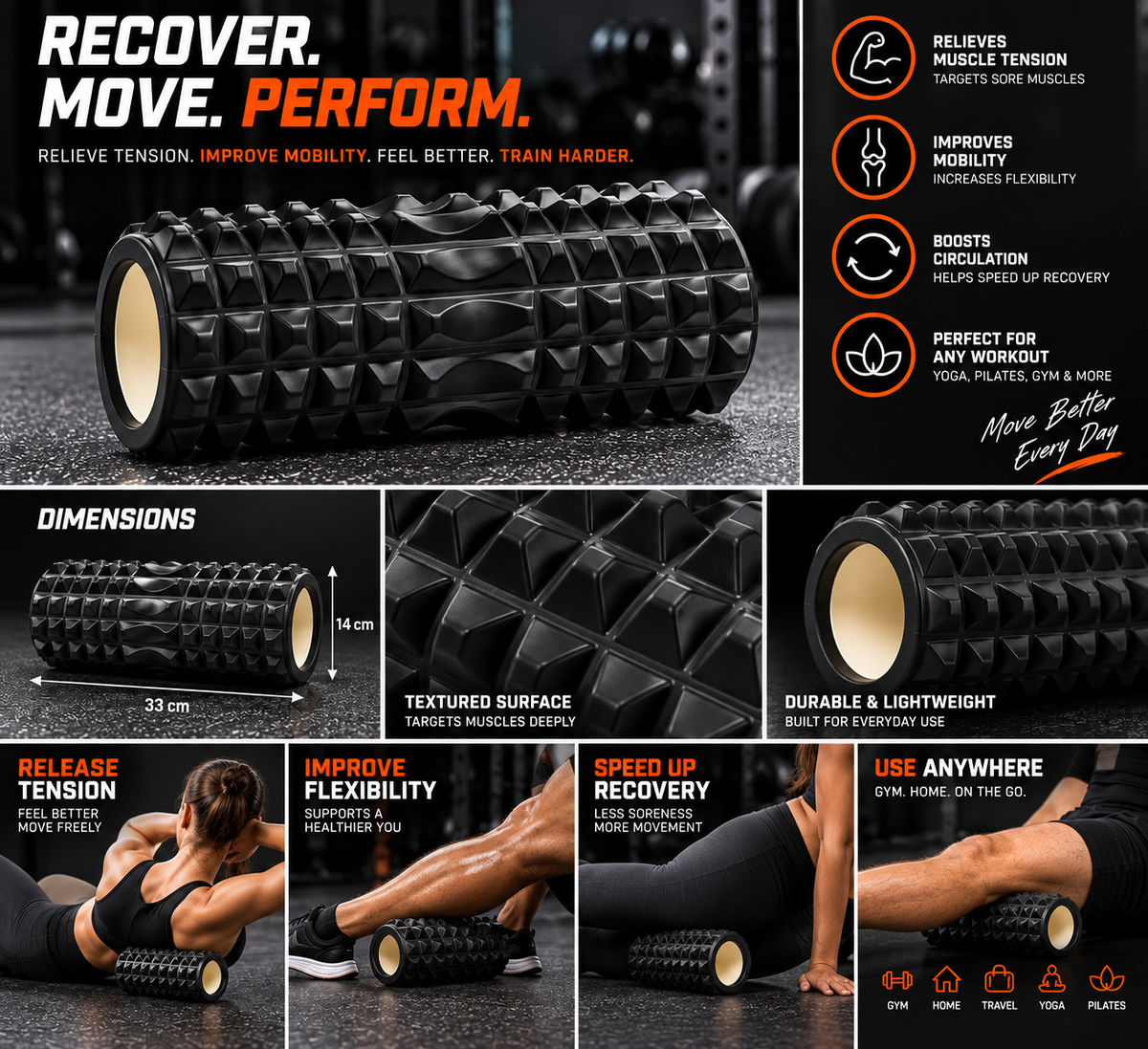 RepForm™ Massage Roller | Improve Mobility, Reduce Tightness, Train Better
