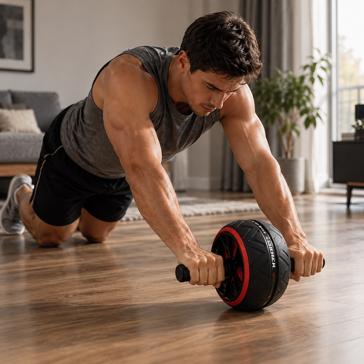 RepForm™ Pro Ab Wheel | Non-Slip Textured Roller for Total Upper Body Strength