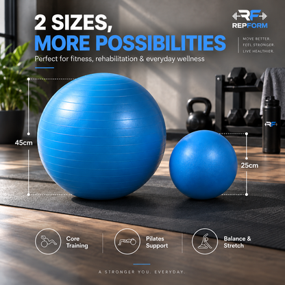 RepForm™ Stability Ball Set | Core Strength, Balance & Flexibility Training