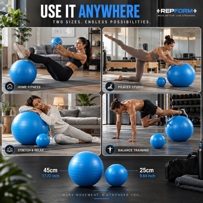 RepForm™ Stability Ball Set | Core Strength, Balance & Flexibility Training
