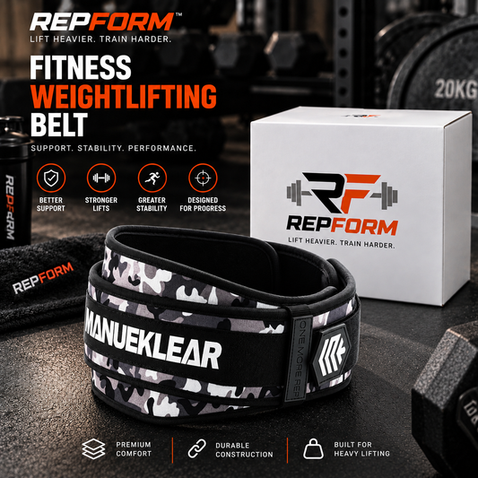 RepForm™ Weightlifting Belt | Portable Lumbar Support for Strength & Cross Training